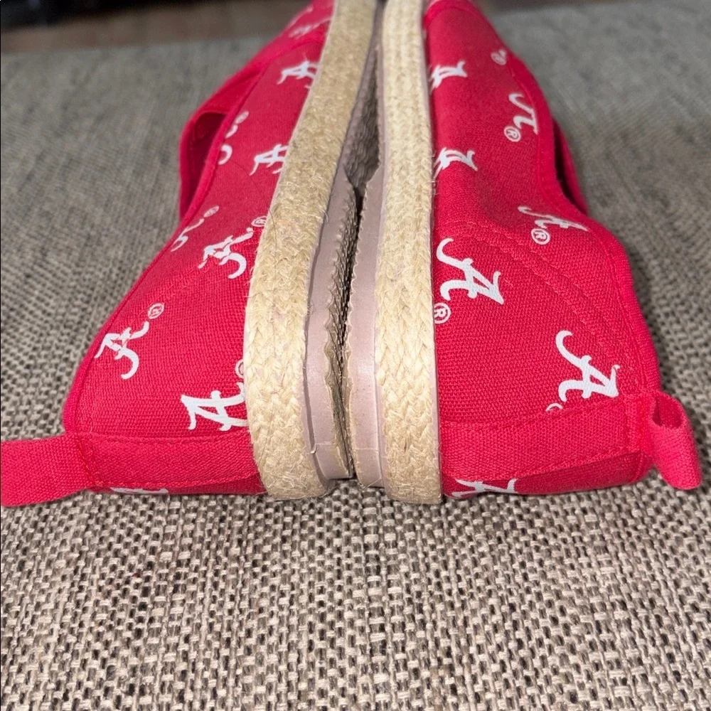 NCAA Women's Alabama Crimson Tide Espadrille Canvas Slip On Shoe Red Size M